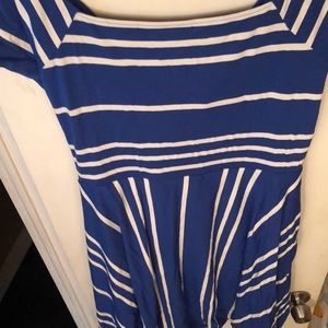 NWT LOFT spring/summer dress blue with white strip